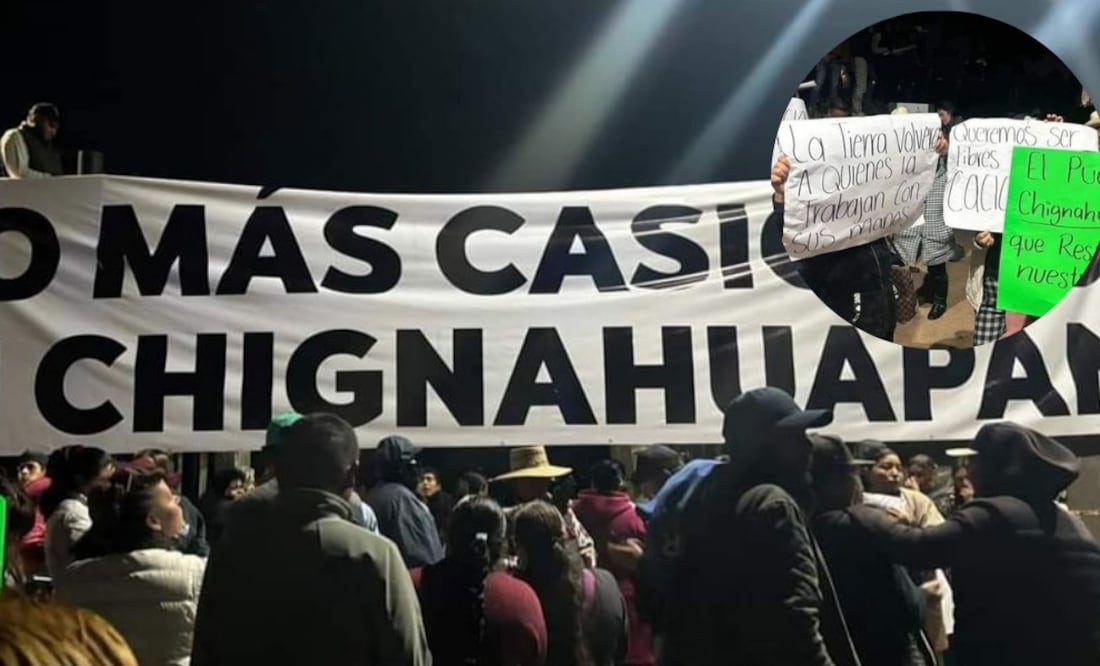 Manifestantes de Chignahuapan bloquearon el acceso al Festival de la Luz y la Vida / Foto: Redes Sociales