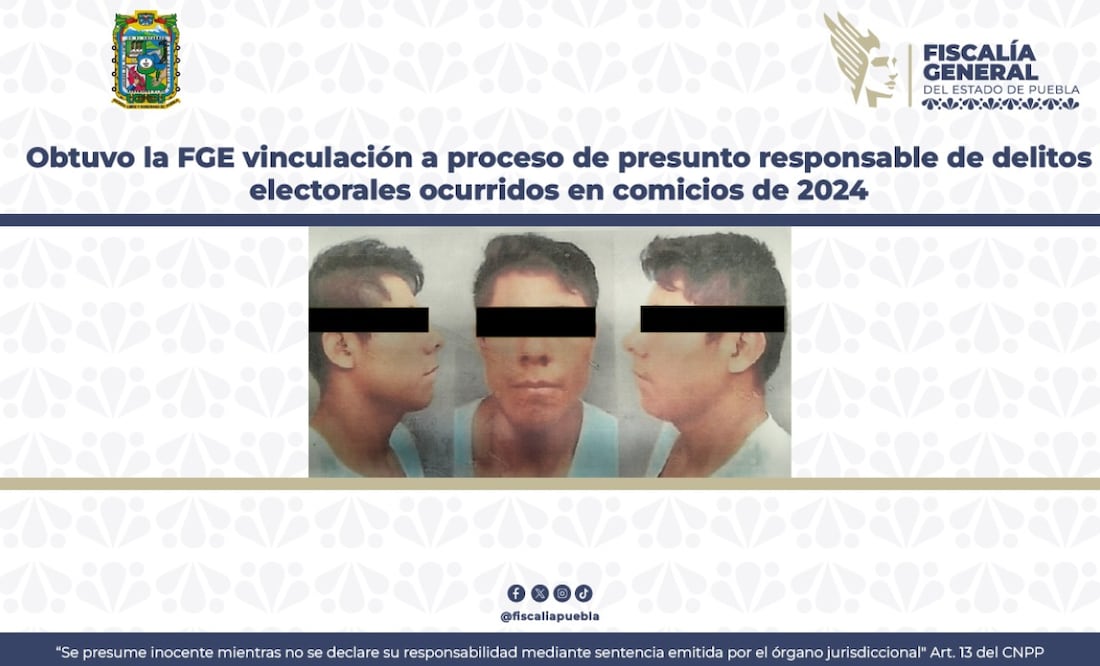 Obtuvo la FGE vinculación a proceso de presunto responsable de delitos electorales ocurridos en comicios de 2024 | Foto: FGE.