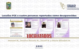 Localiza FGE a cuatro personas reportadas como desaparecidas