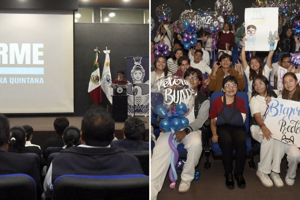 La rectora Lilia Cedillo presidió el informe de labores del director de la Facultad de Medicina Veterinaria y Zootecnia de la BUAP | Foto: Buap