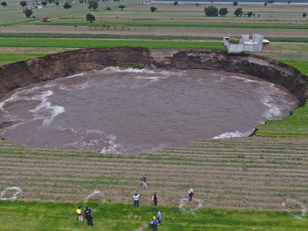 ¿Cuánto mide ahora el socavón de Zacatepec?