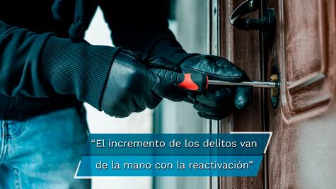 Por reactivación económica aumentan los delitos patrimoniales.