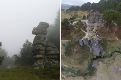 Descubre un valle de Puebla cubierto de niebla donde puedes caminar entre enormes piedras