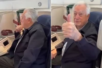 VIDEO | Poblano encara a Manuel Bartlett en España por viajar en primera clase