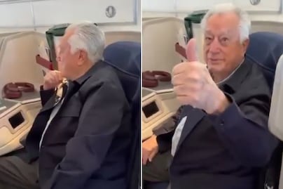 VIDEO | Poblano encara a Manuel Bartlett en España por viajar en primera clase