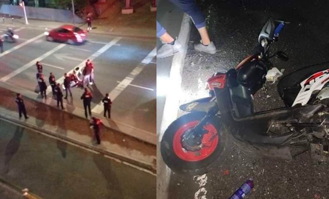 El motociclista murió al caer desde el puente. Foto: Especial