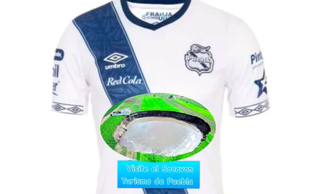 ¿La nueva playera del Club Puebla tendrá al socavón?
