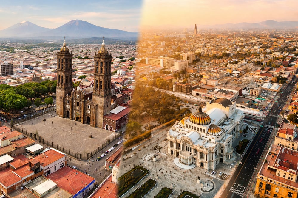 Puebla y CDMX se ubican en el centro del país y comparten características geográficas similares | Foto: ChatGPT para El Universal Puebla / EsImagen / Pexels Bhargava Marripati