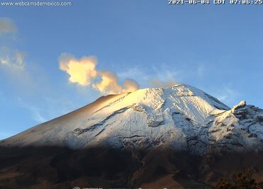 Monitoreo del volcán Popocatépetl, 5 de junio 2021