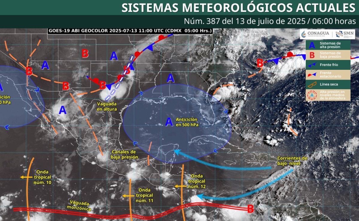 Las lluvias en gran parte de la República Mexicana se deben a diversos fenómenos climáticos I Foto: Conagua