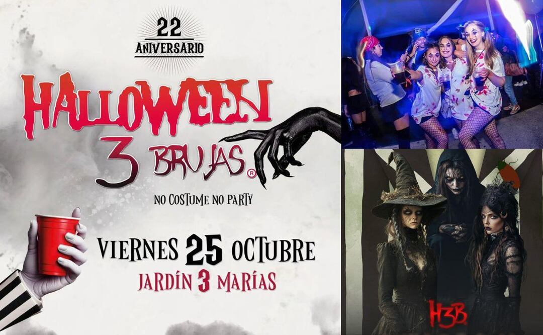 22 años siendo el Halloween más grande de Puebla | Foto: Facebook Halloween 3 brujas