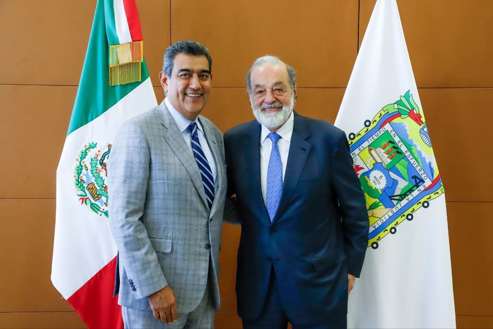 Carlos Slim visitó Puebla esta semana | Foto: X Sergio Salomón