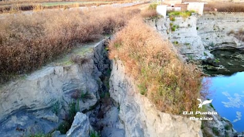 Socavón de Puebla. A medio año, así luce la franja de tierra que se está desprendiendo