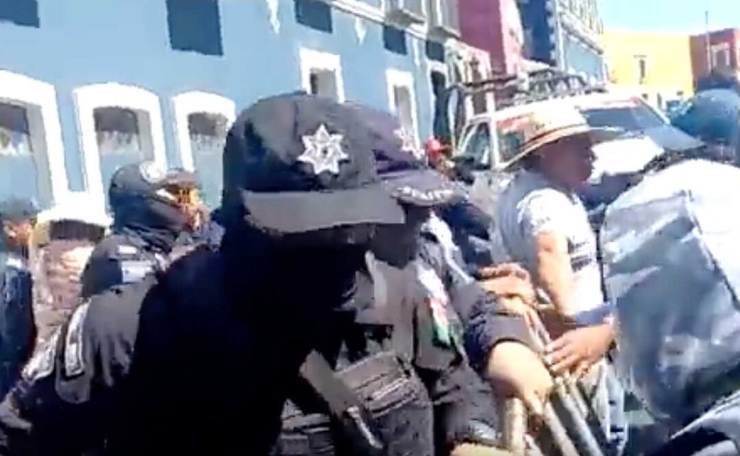 En Casa Aguayo se desató un conato de bronca entre granaderos y campesinos | Foto: Captura de Pantalla