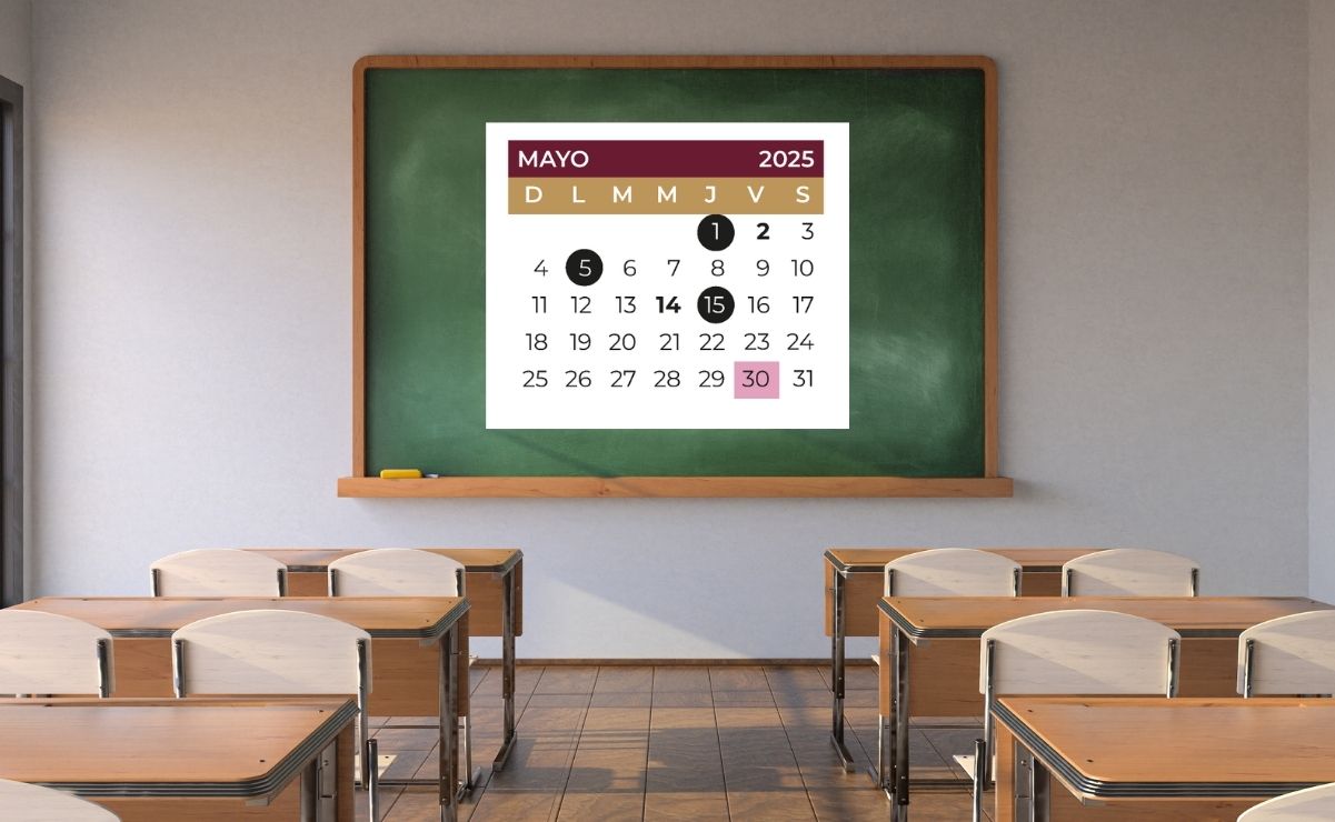 Mayo tiene varios días festivos | Foto: Calendario Escolar SEP / Canva