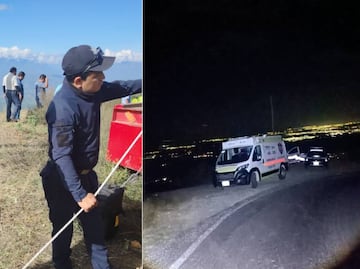 Taxi cae a barranco de 300 metros en Coxcatlán; hay 2 personas muertas y 3 heridos