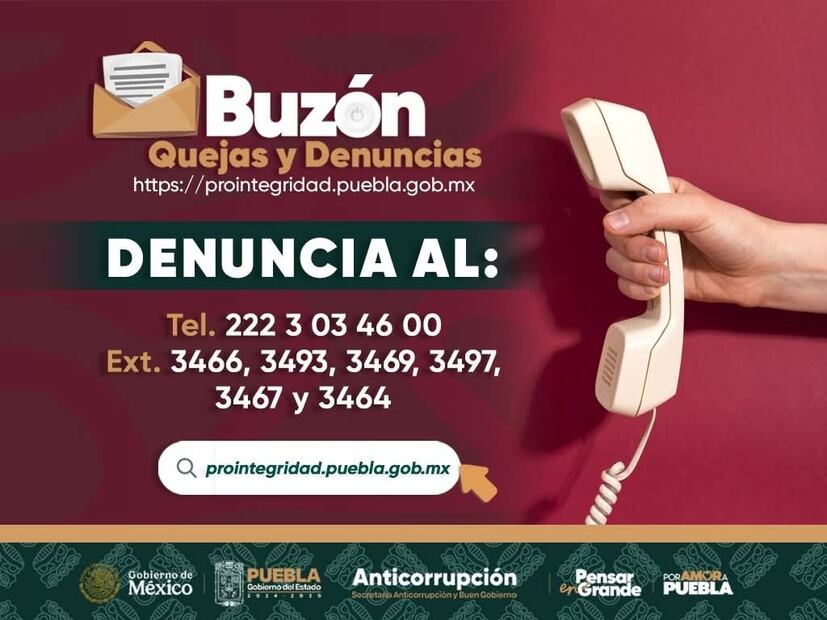 La Secretaría Anticorrupción y Buen Gobierno inició más de 300 expedientes de investigación | Foto: Gobierno de Puebla.