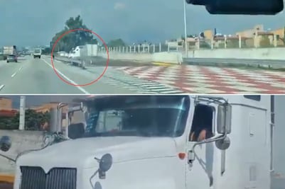 VIDEO Trailero se queda sin frenos en la autopista México-Puebla