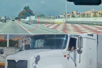 VIDEO Trailero se queda sin frenos en la autopista México-Puebla
