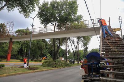 Ayuntamiento de Puebla inicia retiro de puente en Bulevar 5 de mayo