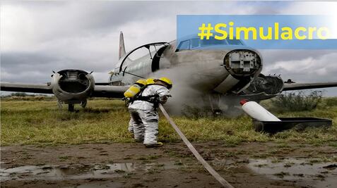 Simulacro de incendio en el Aeropuerto de Puebla