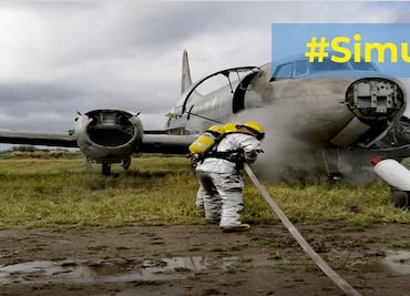 Simulacro de incendio en el Aeropuerto de Puebla