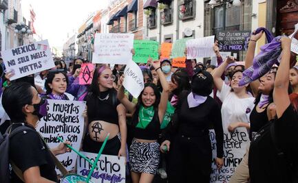Protestan en Puebla contra la violencia hacia la mujer