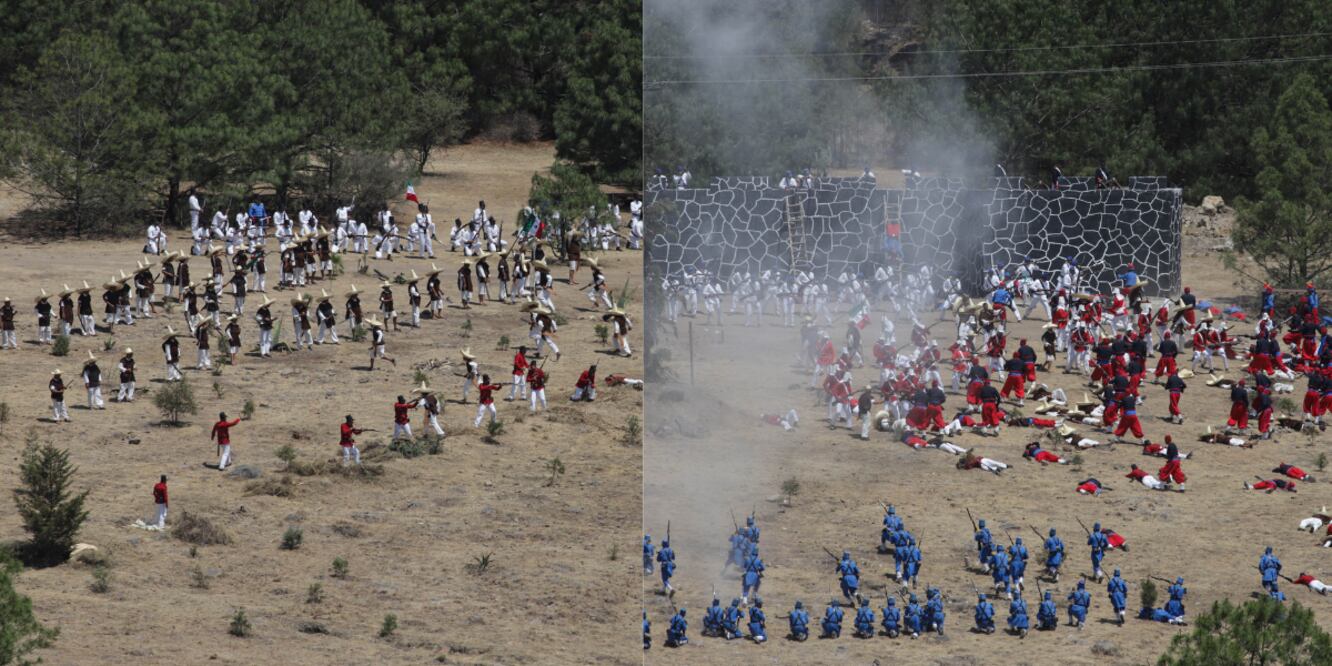 Escenificación de la batalla de Puebla / Foto Agencia Es Imagen