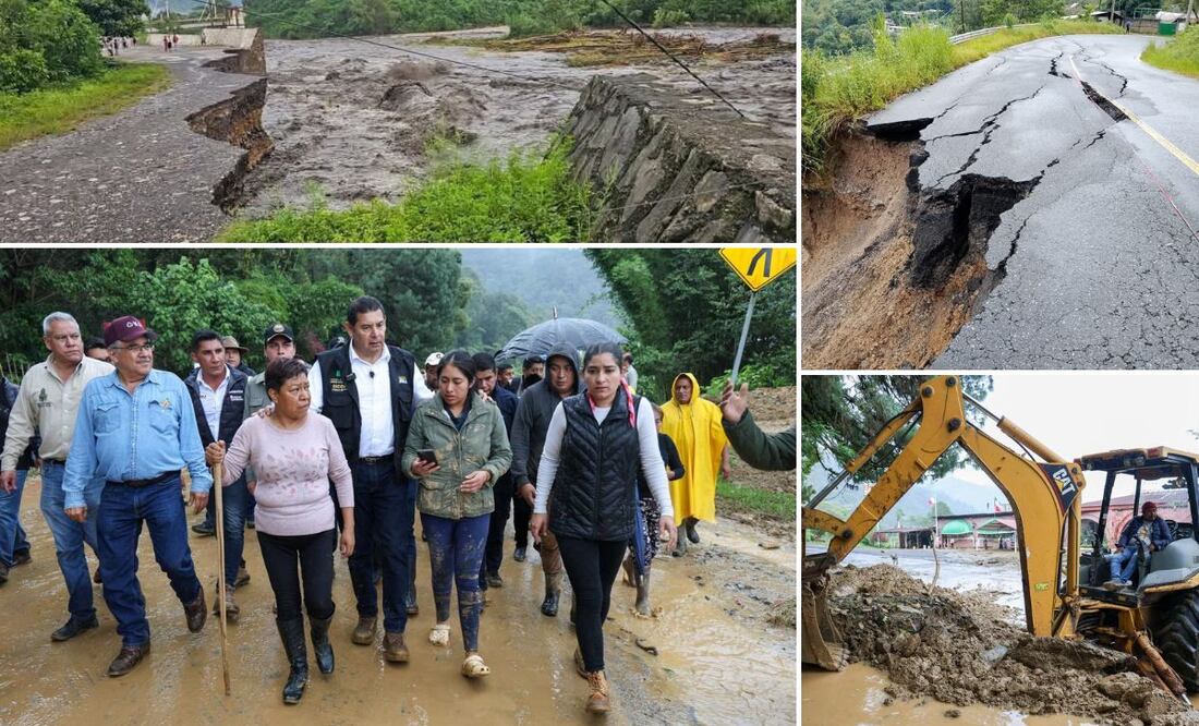 Hasta las 17 horas de este viernes de han contabilizado daños en 38 municipios de Puebla | Foto: RRSS y Gobierno del estado