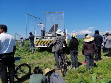 Ejidatarios inconformes retiran cerco del socavón de Zacatepec