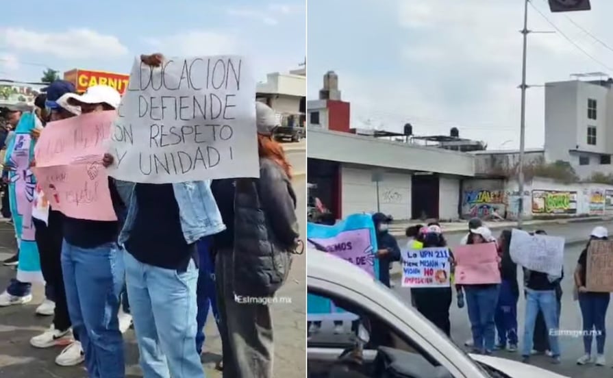 Nuevamente protestan alumnos y docentes de la UPN en Puebla