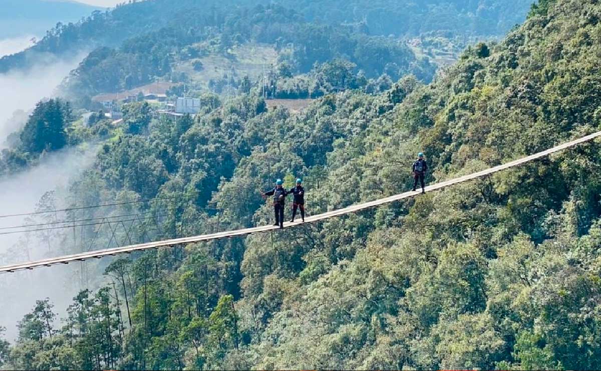 El famoso puente colgante de Tlatlauquitepec