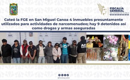 Detienen a 9 personas y decomisan droga y armas en Canoa
