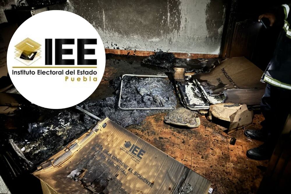 Se registró un incendio en el Consejo Municipal Electoral | Foto: FGE Puebla / IEE