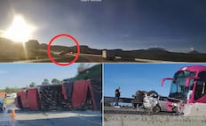 VIDEO | Así fue la volcadura de un tráiler que provocó mortal carambola en la autopista México-Puebla