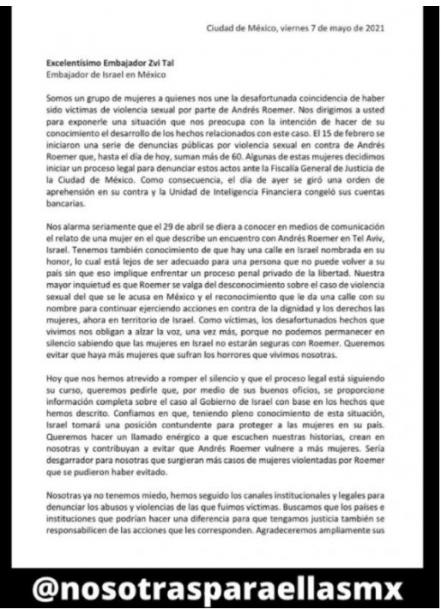 Tras carta, embajador de Israel dará a conocer caso de Andrés Roemer en su país