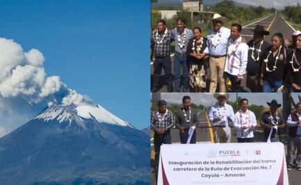Sergio Salomón entrega rehabilitación de rutas de evacuación del volcán Popocatépetl