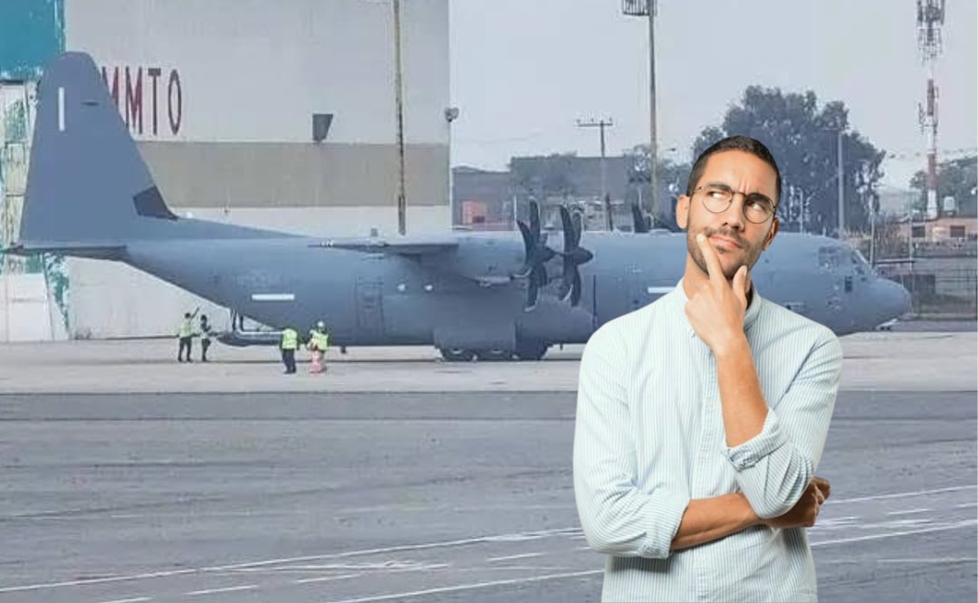 Causa revuelo avión militar de EEUU que aterrizó en aeropuerto de Toluca I Foto: RRSS