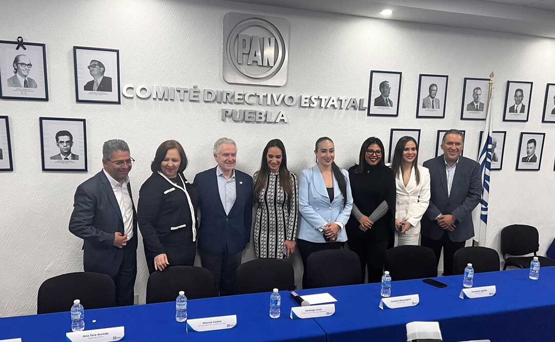 El panista Santiago Creel se reunió en Puebla con sus correligionarios para hablar sobre las elecciones del 2024 | Foto: Agencia Es Imagen para El Universal Puebla