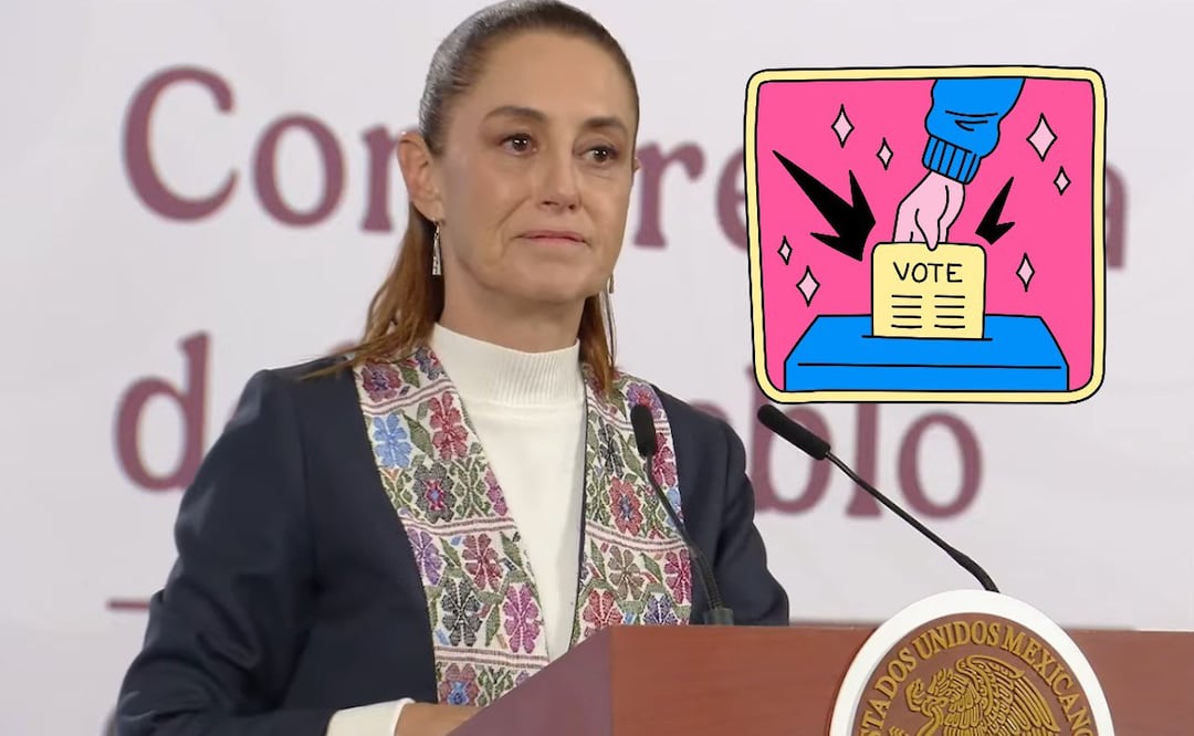 Este miércoles 25 de febrero se presentó la propuesta de reforma electoral de Claudia Sheinbaum | Foto: Captura de video/Canva