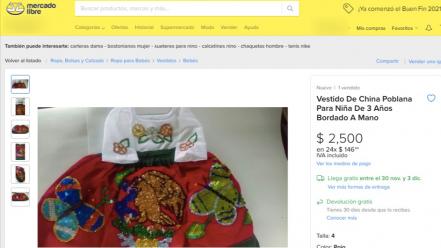 ¿Cuánto cuesta un traje de China Poblana bordado a mano?