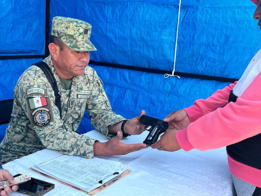 Foto: Gobierno de Puebla El gobierno de Puebla promueve el desarme voluntario