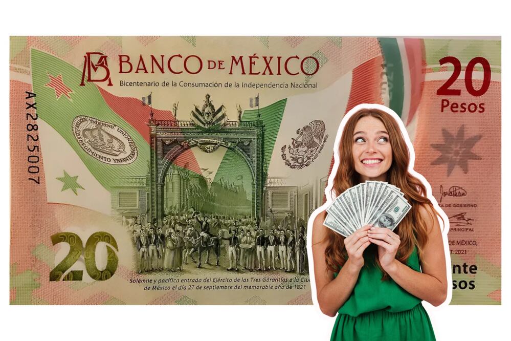 Un billete de 20 pesos se oferta en mucho dinero | Foto: Mercado Libre / Freepik
