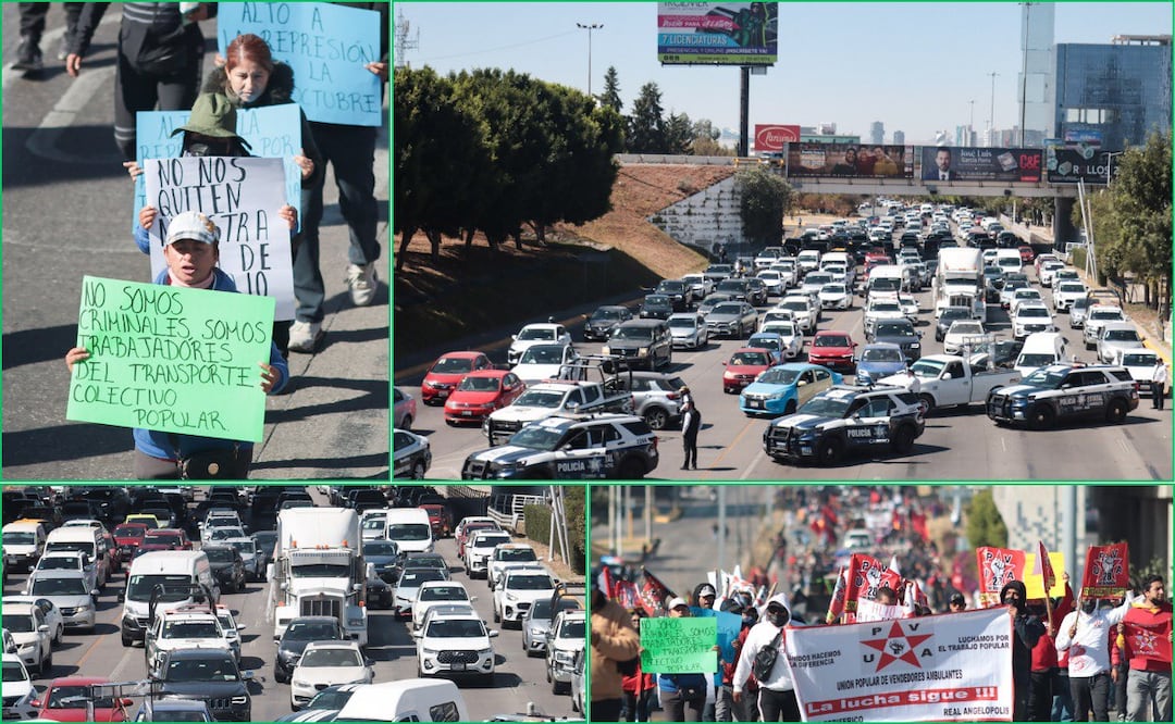 La marcha de la 28 de Octubre en Vía Atlixcáyotl duró alrededor de 2 horas | Foto: EsImagen