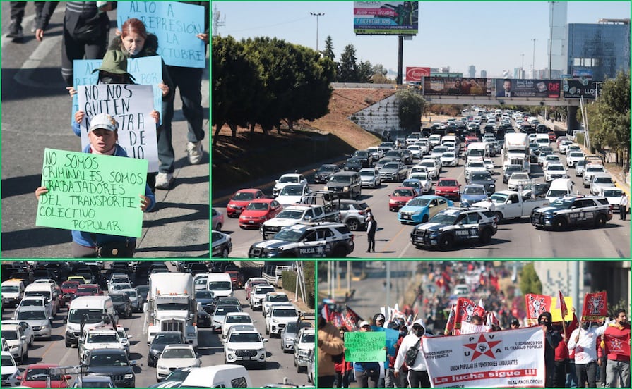 Taxistas piratas de la 28 de Octubre desquician el tráfico en Vía Atlixcáyotl