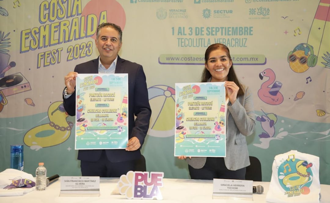 El secretario de Turismo de Veracruz invitó a todos los poblanos al Costa Esmeralda Fest 2023 | Foto: Agencia Es Imagen para El Universal Puebla