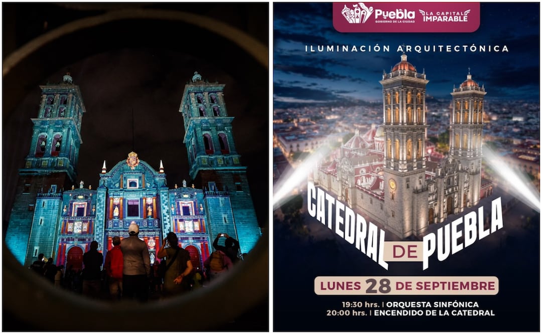 Invitan al encendido de la iluminación arquitectónica de la Catedral de Puebla | Foto: Lily Alcántara.