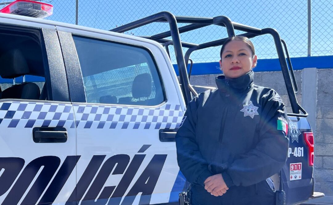 Brenda Salazar es originaria de Hidalgo y desde hace 4 años es poli en San Andrés Cholula | FOTO: Agencia Es Imagen para El Universal Puebla