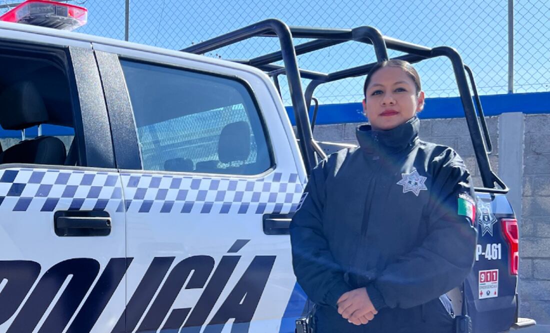 Brenda Salazar es originaria de Hidalgo y desde hace 4 años es poli en San Andrés Cholula | FOTO: Agencia Es Imagen para El Universal Puebla