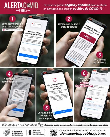 Puebla, primer estado del país en tener una App que alerta de contagios por Covid